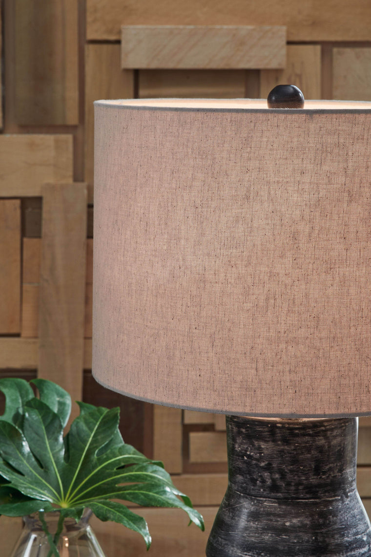 Kerbert - Distressed Black - Terracotta Table Lamp - Forward Furniture