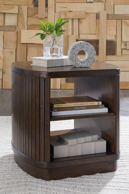 Korestone - Dark Brown - Square End Table - Forward Furniture