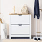 Shoe Storage Cabinet with 2 Flip Drawers and Adjustable Shelves for 6-12 Pairs of Shoes, White