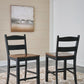 Valebeck - Barstool (Set of 2) - Black / Brown