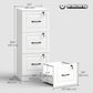 3-Drawer Vertical Filing Cabinet with Lock - White