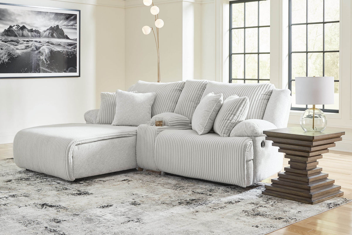 Top Tier - Alloy - 3-Piece Reclining Sectional Sofa Laf Press Back Chaise - Fabric - Forward Furniture