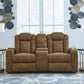 Wolfridge - Power Reclining Loveseat With Console /Adj Hdrst - Brindle