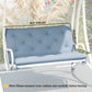Garden Bench Cushion with Backrest, Non-Slip 2 Seater Soft Pad with Ties, Blue