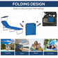 2Pcs Outdoor Lounge Chair, Adjustable Folding Chaise Lounge with Sun Shade for Beach, Camping, Hiking, Blue