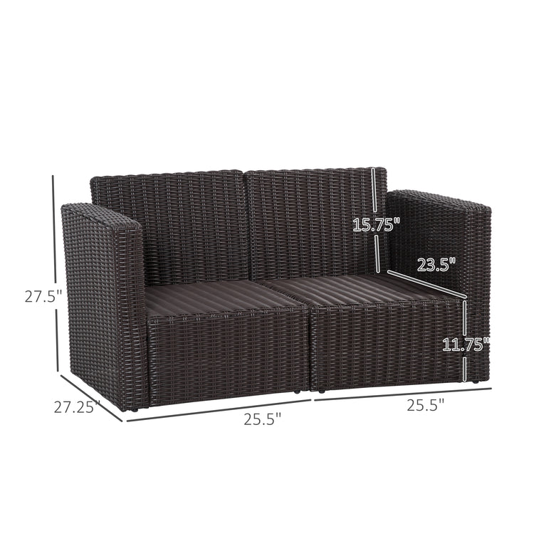Dark Blue Wicker Corner Sofa Set with Curved Armrests