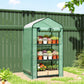 Mini Greenhouse with Screen Roof, Portable Small Greenhouse with Roll-Up Zipper Door