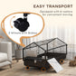 Guinea Pig Cage with Foldable Detachable Playpen, Rolling Rabbit Chinchilla Hedgehog Bunny Cage Small Animal Habitat with Water Bottle, Hay Feeder