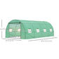 Walk-in Tunnel Greenhouse, 19 x 10 x 6.6 ft Hoop House with Zipped Roll-Up Door, 8 Mesh Windows, Wind Resistance Level 4, Green