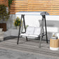 2-Seater Outdoor Porch Swing with Adjustable Canopy, Patio Swing Chair for Garden, Poolside, Backyard, Dark Blue