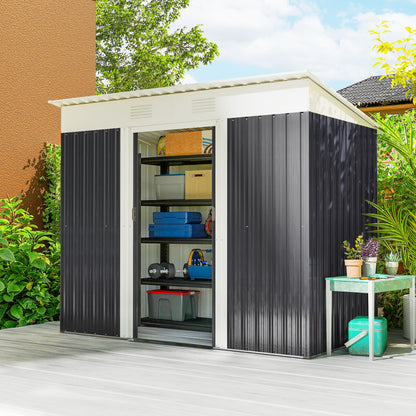 7' x 4' Garden Shed with Lockable Sliding Doors and Vents
