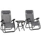 Zero Gravity Chair Set of 2 Patio Chair with Side Table Cupholders and Pillows for Pool, Backyard, Lawn, Blue