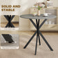 31.5" Industrial Round Dining Table - Distressed Grey