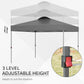 10' x 10' Pop Up Canopy Tent with Airy Top Vents and Wheeled Carry Bag for Outdoor, Garden, Patio, Dark Grey