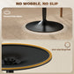 27.6" Round Kitchen Table for 2, Modern Small Dining Table with Wood Veneer, Steel Base for Dining Room, Black