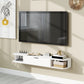 47" Floating TV Stand for TVs up to 50 Inch, Wall Mounted Media Console with Flip Drawer and 2 Open Shelves, White