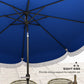9FT Patio Umbrella Parasol, UPF 30+ Outdoor Market Umbrella with Crank, 8 Ribs, Push Button Tilt, Blue