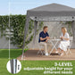 8' x 8' Pop Up Canopy, Outdoor Folding Tent, Portable Party Tent with Carrying Bag for Camping, Party, Picnic, Grey