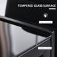 Rectangular Kitchen Table for 4 People, Dining Table with Tabletop Tempered Glass for Dining Room, Living Room, Black