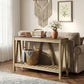52" Console Table, Farmhouse Narrow Entryway Table with Storage Shelf, Rustic Sofa Table with Anti-tipper for Living Room and Hallway, Oak