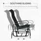 Patio Glider with Breathable Mesh Fabric, Outdoor Glider Chair, Garden Rocking Gliding Seat for Patio, Yard, Porch, Black