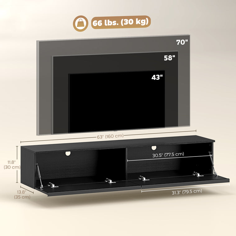 Wall Mounted Floating TV Stand with Storage
