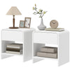 Nightstands Set of 2 with Drawer and Shelf - Distressed White