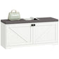 Shoe Storage Bench with Padded Seat, Entryway Bench Holds up to 352 lb, Shoe Organizer, 8 Pairs, White Wood Grain