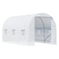 14.6x6.6x6.6ft Walk-in Tunnel Greenhouse Portable Garden Plant Growing Warm House with Door and Ventilation Window White