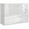 High Gloss Sideboard with 2 Drawers and 3 Doors - White