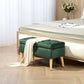 Storage Ottoman with Lid, Velvet Upholstered Storage Bench with Wood Legs for Living Room, Dark Green