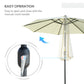 10' x 8' Round Market Umbrella, Patio Umbrella with Crank Handle and Tilt, Outdoor Parasol for Garden, Beige