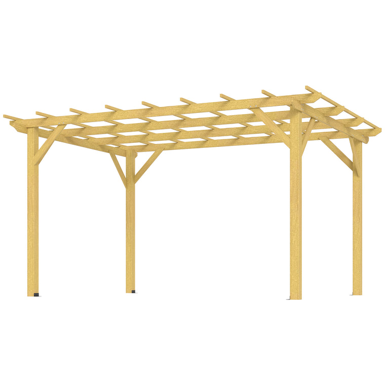 10' x 13' Nature Wood Pergola with Grape Trellis