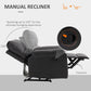 Recliner Chair, Manual Reclining Chair with Footrest, Padded Seat for Living Room, Bedroom, Study, Dark Grey