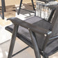 4-Piece Folding Chair Set for Relaxing on Patio Balcony Garden, Comfortable Outdoor Furniture with Armrests, Dark Grey