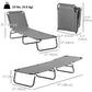 Outdoor Folding Lounge Chair, Steel Tanning Chair with Reclining Back, Breathable Mesh for Beach, Yard, Patio, Red
