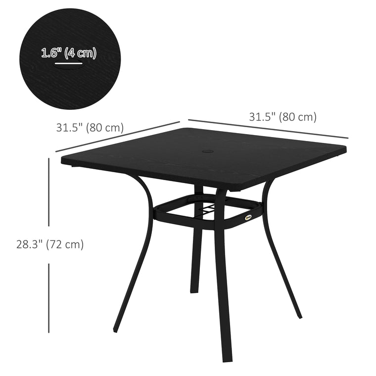 Rectangle Patio Dining Table with Steel Legs