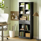 Tall Bookshelf with Drawer, Freestanding Bookcase for Bedroom, Living Room, Home Office, Black