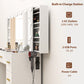 Makeup Vanity Desk with Mirror and Lights, Dressing Table with 7 Drawers, 6 Hidden Sliding Storage Compartments, White