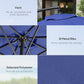 9.6ft Offset Patio Umbrella Garden Hanging Parasol Banana Cantilever Umbrella with Base, Crank, Navy Blue
