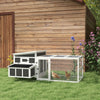 Dark Grey Wooden Chicken Coop with Large Run & Nesting Box