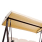 3 Seater Heavy Duty Swing Chair Outdoor Lounge Hammock Cushioned Seat W/ Tilt Canopy, Beige