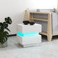 Bedside Table with Charging Station and LED Light Modern Nightstand with USB Ports AC Outlets Drawers Remote, White