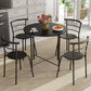 5 Piece Dining Table Set, Space Saving Round Dining Set for 4 with Metal Frame for Small Spaces, Black Wood Grain