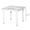 Garden Side Table, Plastic Outdoor Square Coffee Table for Drink, Snack, White