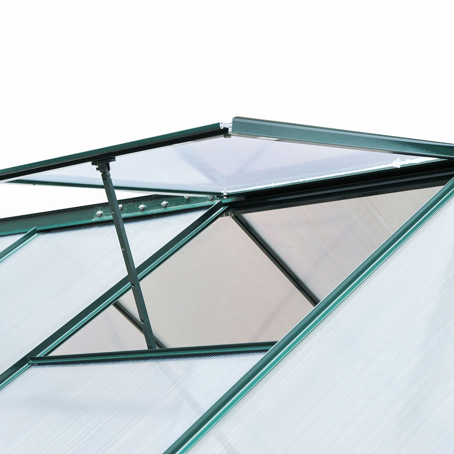 6.2' x 8.3' x 6.6' Clear Polycarbonate Greenhouse, Large Walk-In Green House w/ Slide Door
