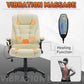 Heated Massage Executive Office Chair, Ergonomic High Back Swivel Computer Chair with Vibration, Beige
