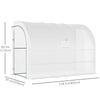 Lean-to Greenhouse Outdoor Gardening Green House with Windows and 2 Zipper Doors, 10' x 5' x 7', White
