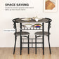 Dining Table Set of 3, 31.5" Kitchen Table and Chairs Set for 2 with Shelf, for Small Space, Dining Room, Living Room
