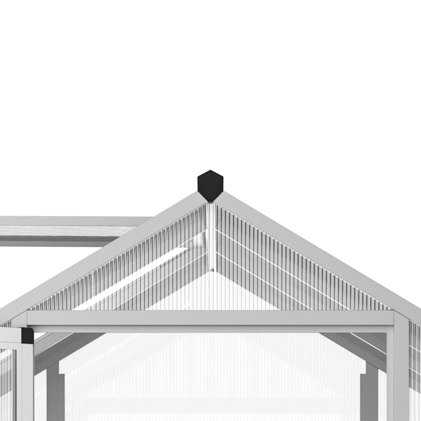 6' x 10' x 6.4' Walk-in Garden Greenhouse Polycarbonate Panels Plants Flower Growth Shed Cold Frame Outdoor Portable Warm House Aluminum Frame, Silver